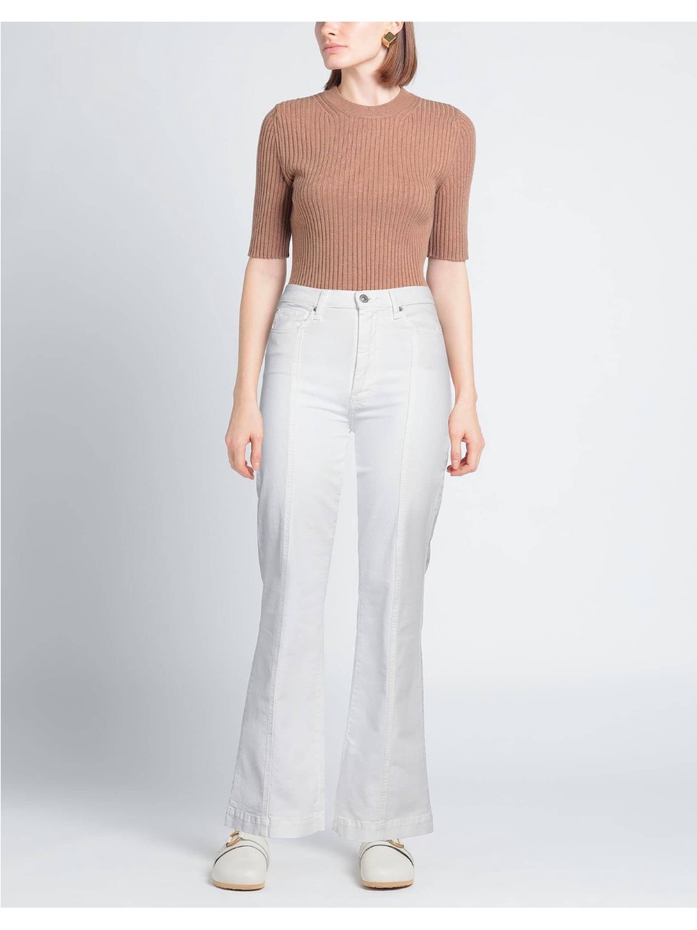 NWT 7 For All Mankind White High-Rise Flare Jeans Size 26 - Picture 2 of 5